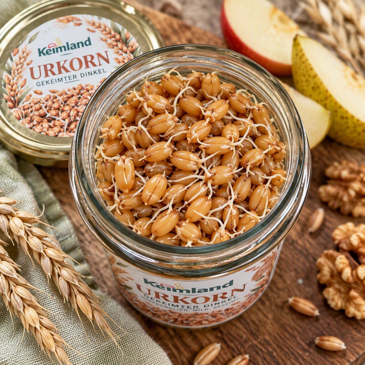 Keimland URKORN Dinkel Naturkeimlinge im Glas – Bild 6