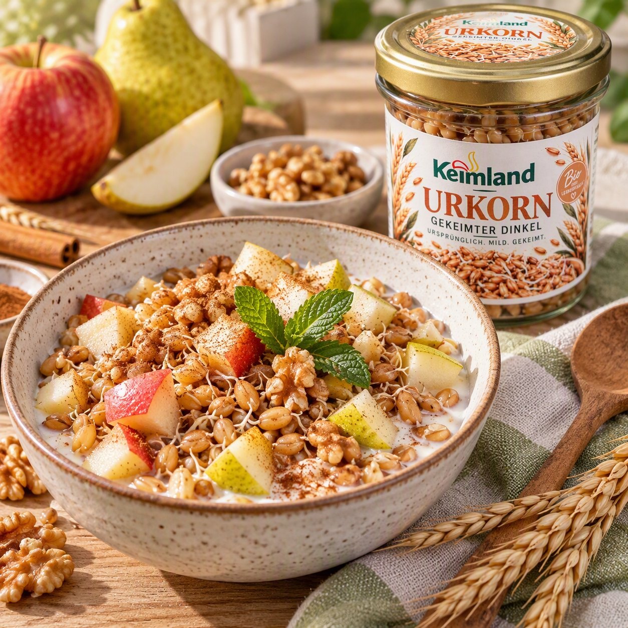 Keimland URKORN Dinkel Naturkeimlinge im Glas – Bild 4